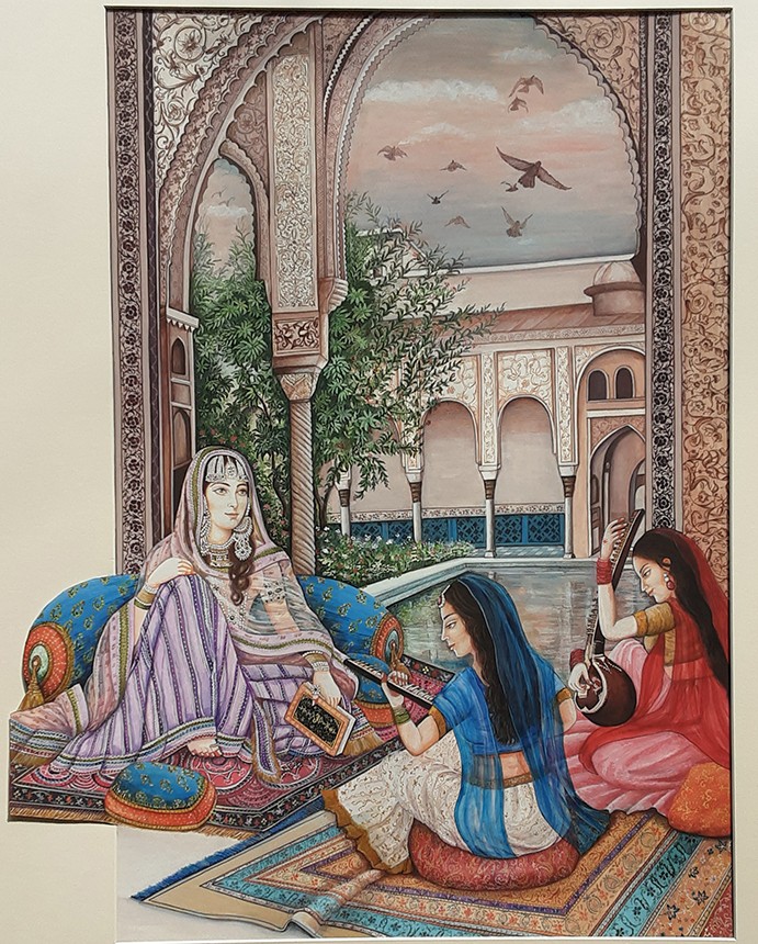 Mughal princess with musicians