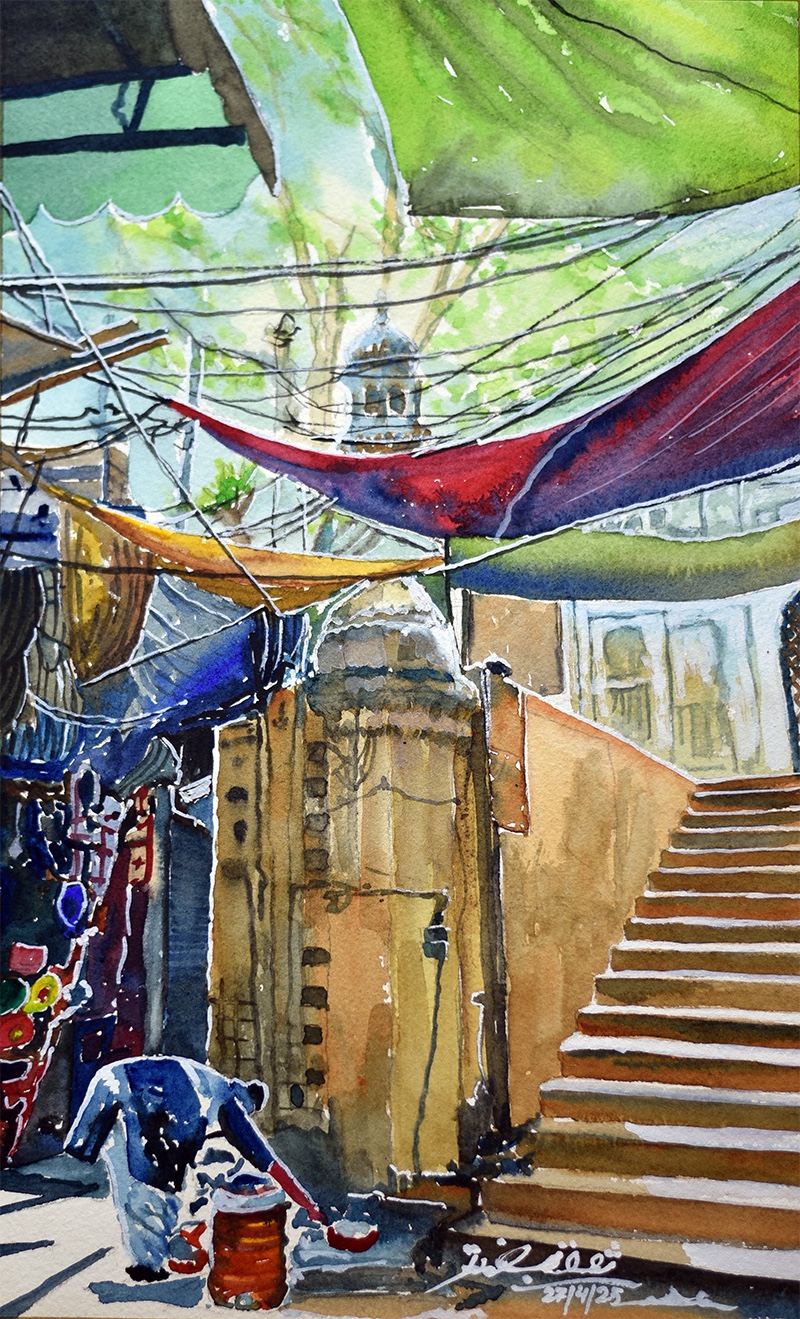 Stairs of Suneri Mosque Kashmiri Bazar Old Lahore by ArtSaqib
