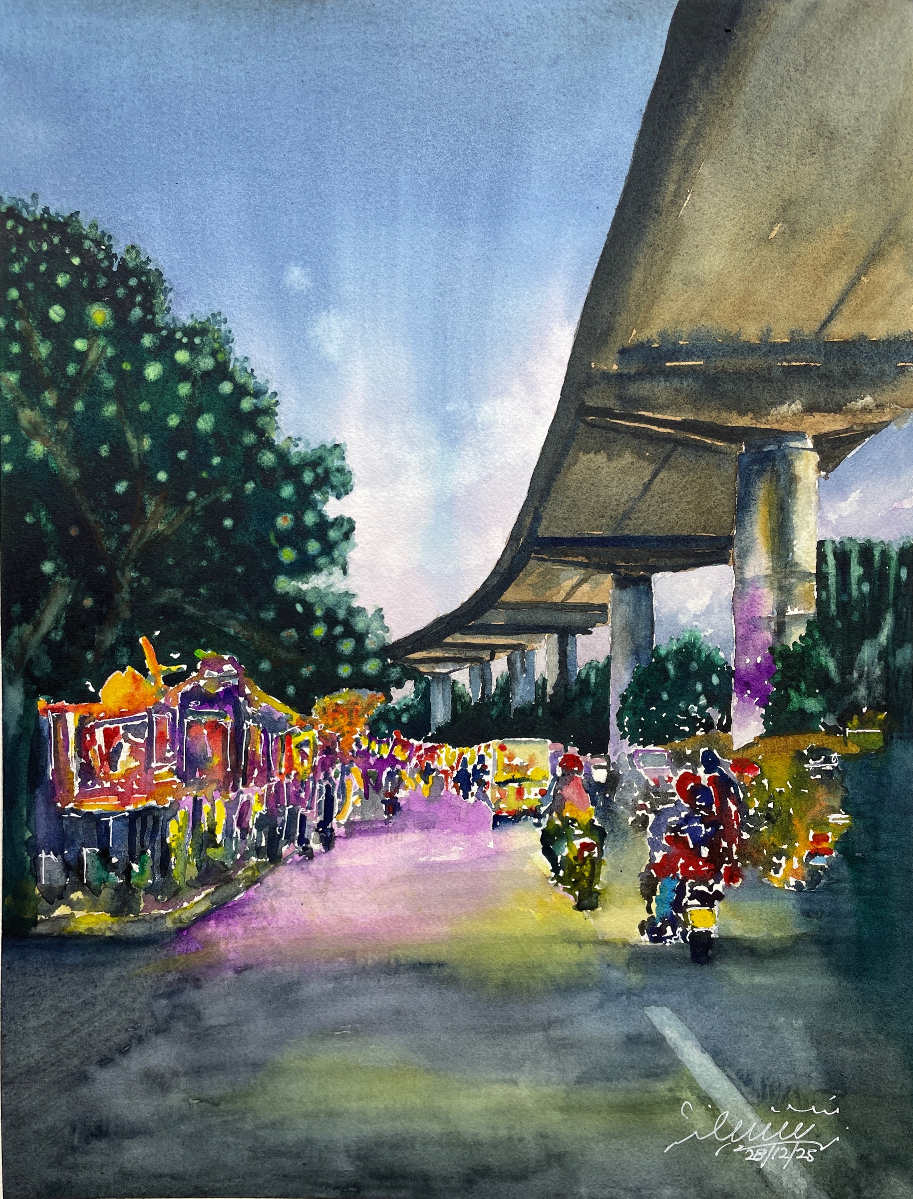 Lahore by Night near Chauburji Flyover by ArtSaqib