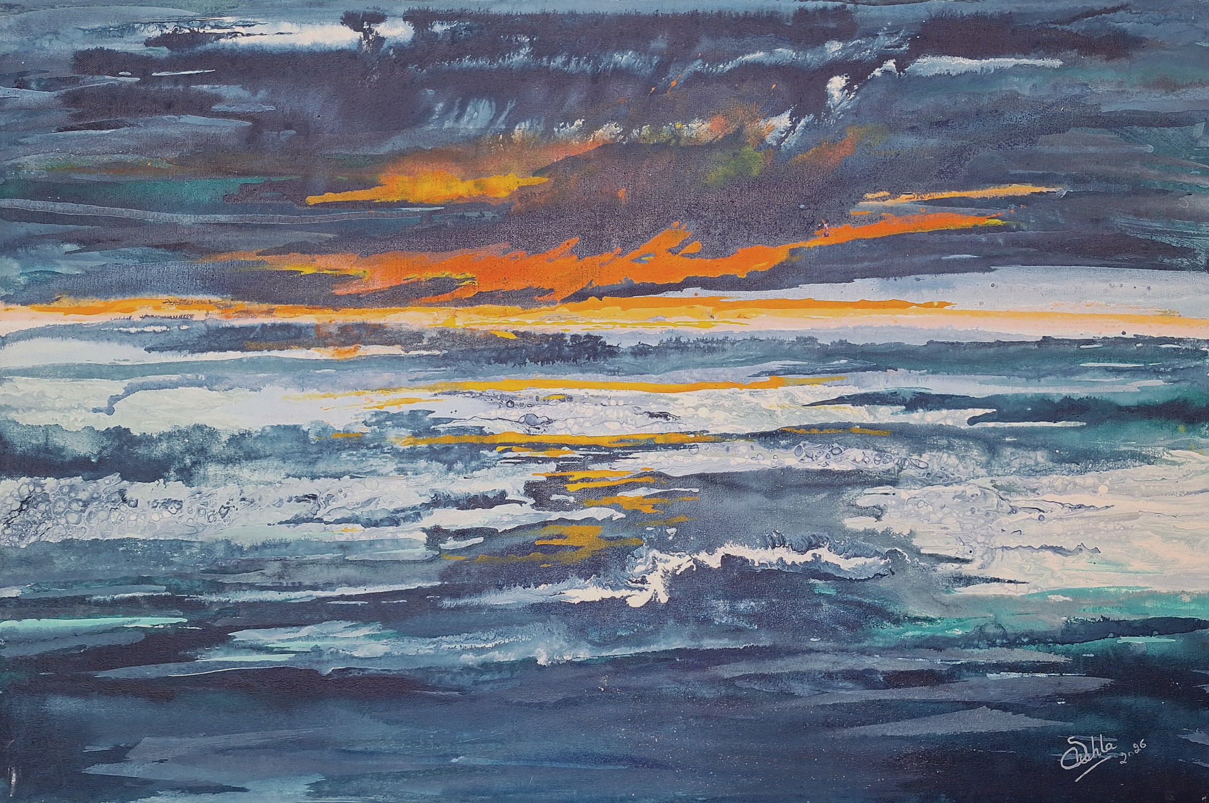 Sunset at Sea - III  by Shehla Farooq