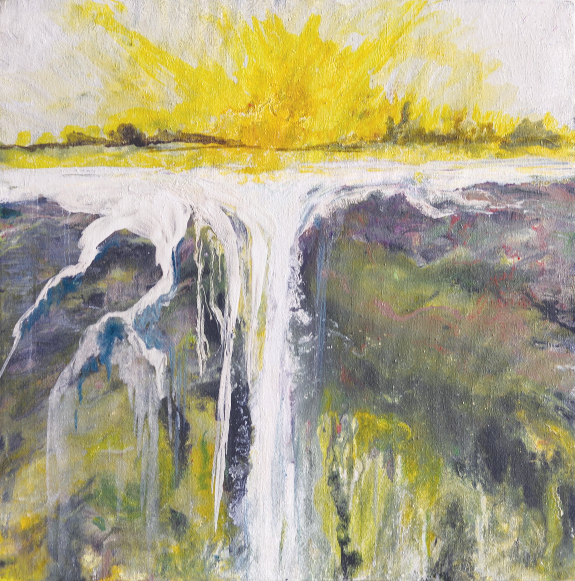 Waterfall at Sunset  by Shehla Farooq